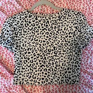 Cropped cheetah print tee from target